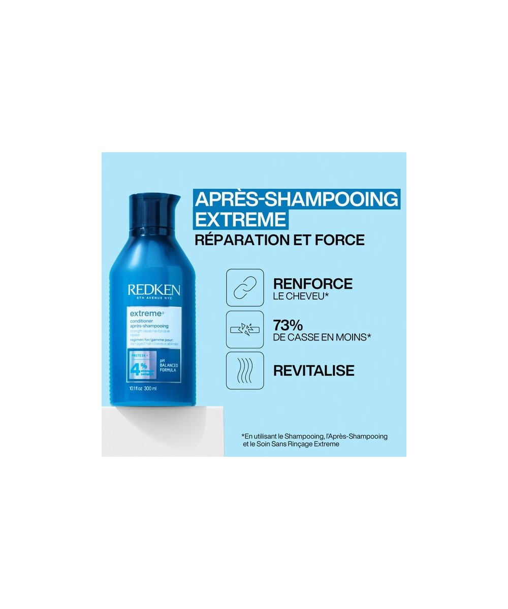 Redken Extreme Après-Shampooing - fortifiant pour Cheveux Abimés 300ml