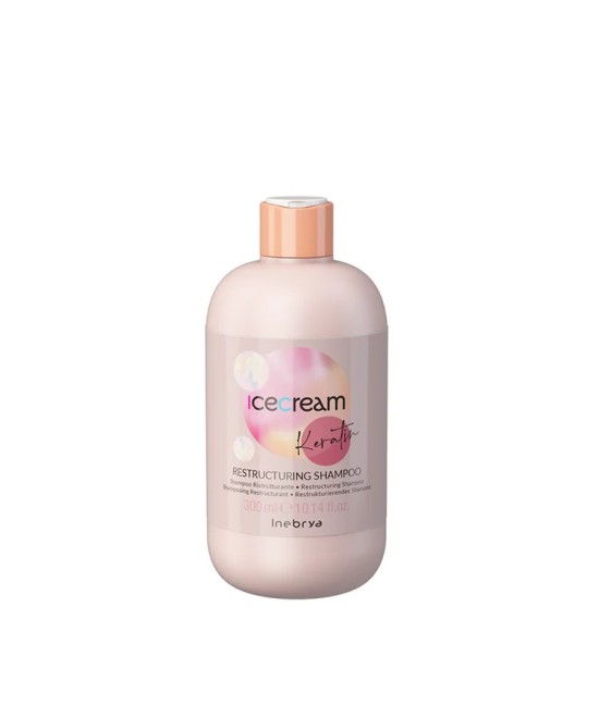 INEBRYA ICE CREAM KERATIN  SHAMPOOING RESTRUCTURANT À LA KÉRATINE 300 ML Produit pour cheveux