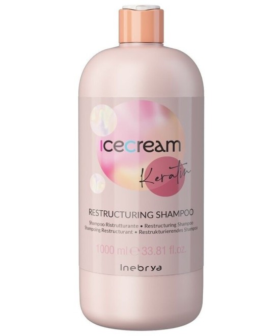 INEBRYA ICE CREAM KERATIN  SHAMPOOING RESTRUCTURANT À LA KÉRATINE 1000 ML Produit pour cheveux