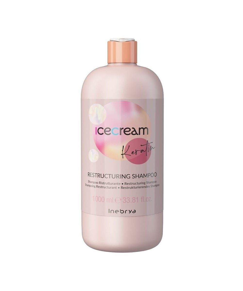 INEBRYA ICE CREAM KERATIN  SHAMPOOING RESTRUCTURANT À LA KÉRATINE 1000 ML Produit pour cheveux