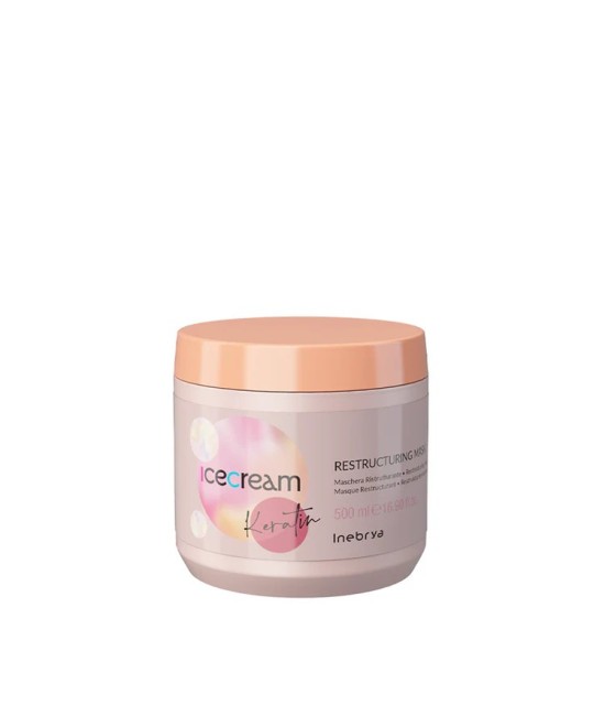 INEBRYA ICE CREAM KERATIN  MASQUE RESTRUCTURANT À LA KÉRATINE 500 ML Produit pour cheveux