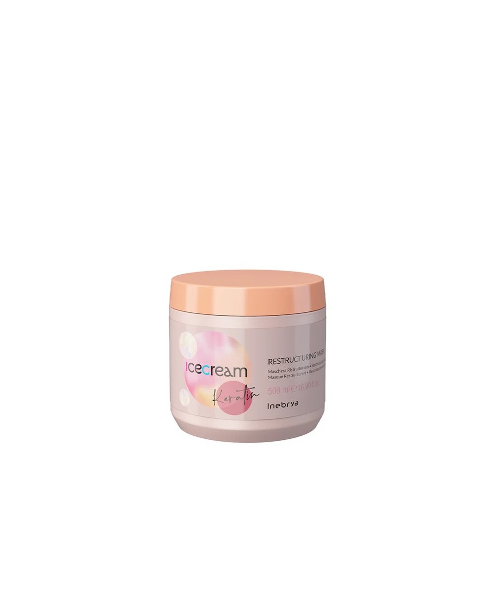 INEBRYA ICE CREAM KERATIN  MASQUE RESTRUCTURANT À LA KÉRATINE 500 ML Produit pour cheveux