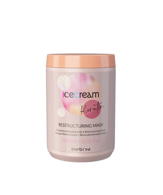 INEBRYA ICE CREAM KERATIN  MASQUE RESTRUCTURANT À LA KÉRATINE 1000 ML Produit pour cheveux