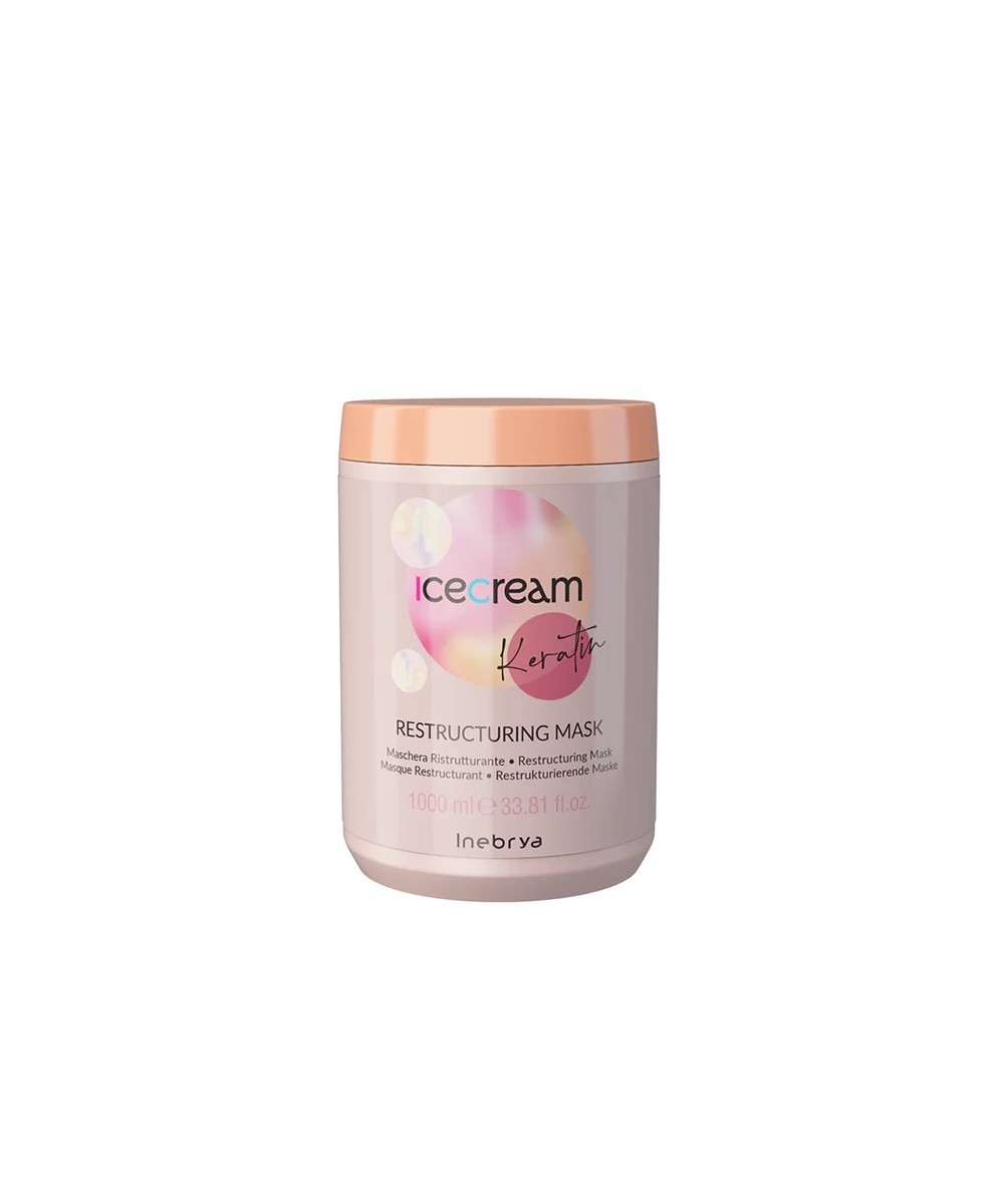 INEBRYA ICE CREAM KERATIN  MASQUE RESTRUCTURANT À LA KÉRATINE 1000 ML Produit pour cheveux