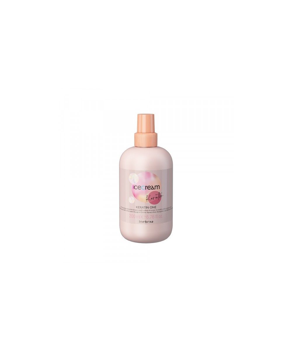 INEBRYA ICE CREAM KERATIN  CRÈME SPRAY À LA KÉRATINE SANS RINÇAGE 15 ACTIONS 200 ML Produit pour cheveux