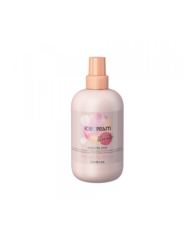INEBRYA ICE CREAM KERATIN  CRÈME SPRAY À LA KÉRATINE SANS RINÇAGE 15 ACTIONS 200 ML Produit pour cheveux
