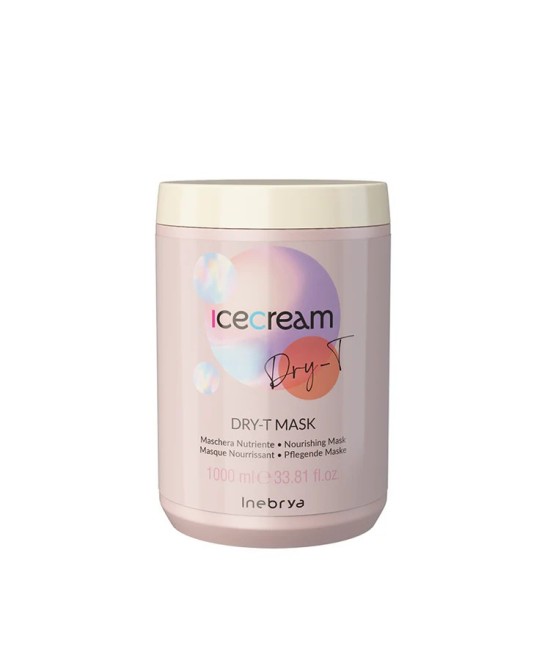 INEBRYA ICE CREAM DRY-T  MASQUE NOURRISSANT POUR CHEVEUX SECS, CRÉPUSCUS ET TRAITÉS 1000 ML Produit pour cheveux