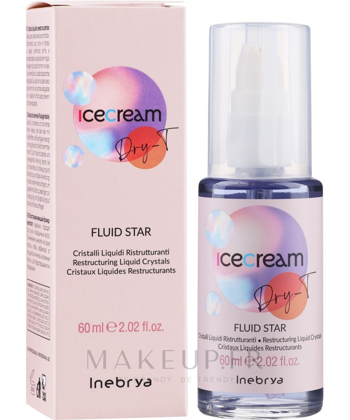 INEBRYA ICE CREAM DRY-T  CRISTAUX LIQUIDES RESTRUCTURANTS IDÉAUX POUR LES CHEVEUX SECS ET COLORÉS 60 ML Produit pour cheveux