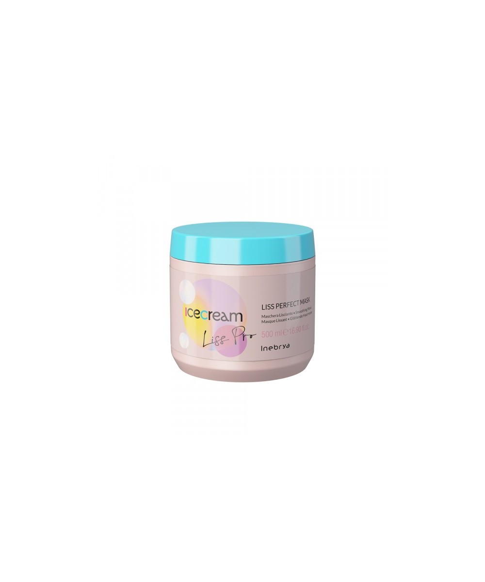 INEBRYA ICE CREAM LISS-PRO  MASQUE LISSANT CHEVEUX REBELLES ET CRÉPUSCULES 500 ML Produit pour cheveux