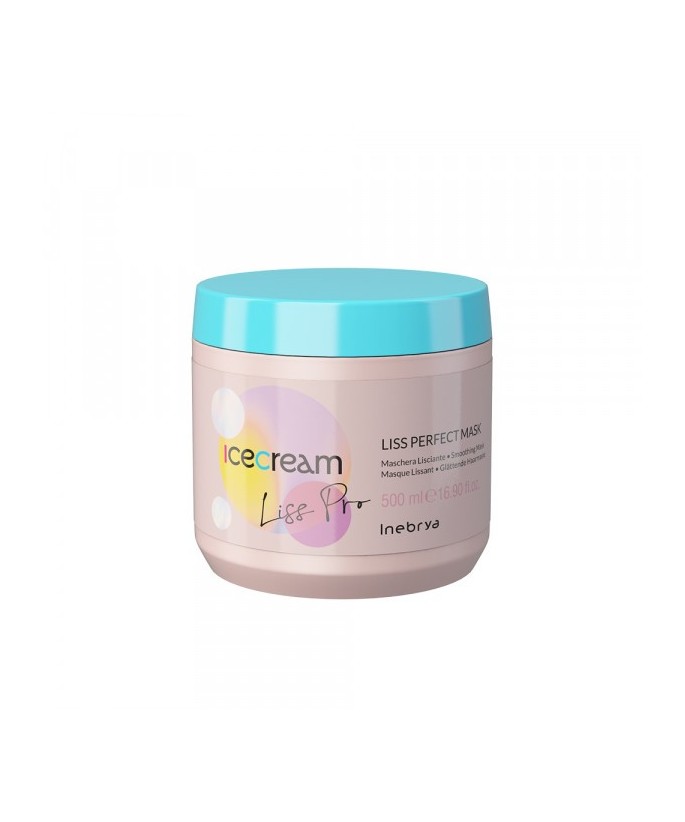 INEBRYA ICE CREAM LISS-PRO  MASQUE LISSANT CHEVEUX REBELLES ET CRÉPUSCULES 500 ML Produit pour cheveux