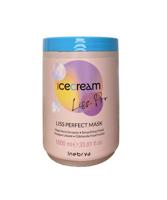 INEBRYA ICE CREAM LISS-PRO  MASQUE LISSANT CHEVEUX REBELLES ET CRÉPUSCULES 1000 ML Produit pour cheveux