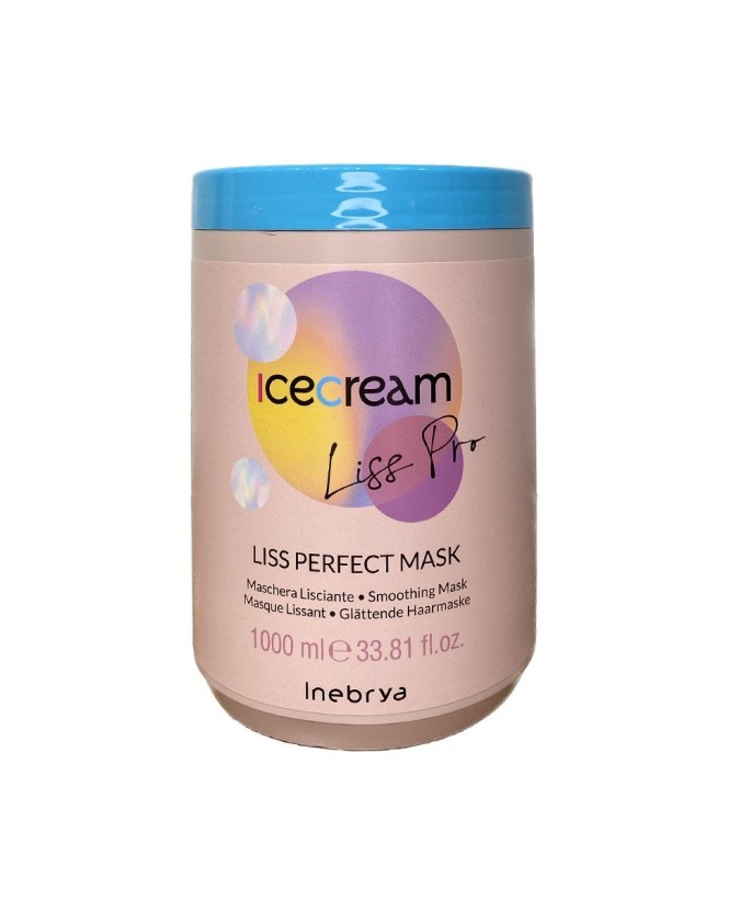INEBRYA ICE CREAM LISS-PRO  MASQUE LISSANT CHEVEUX REBELLES ET CRÉPUSCULES 1000 ML Produit pour cheveux