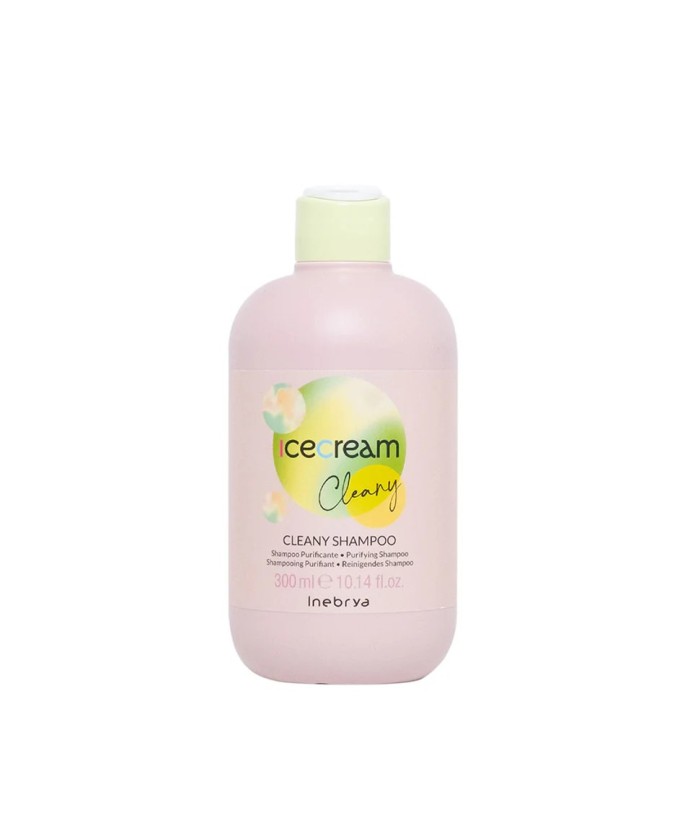 INEBRYA ICE CREAM CLEANY CLEANY SHAMPOO  SHAMPOOING PURIFIANT IDÉAL POUR LES PEAUX SENSIBLES ET IMPURES 300 ML