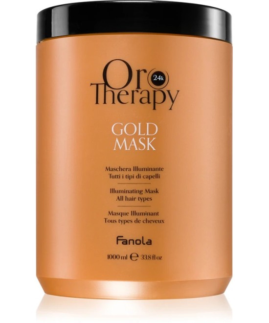 FANOLA OROTHERAPY  GOLD MASK MASQUE ILLUMINANT POUR TOUS LES TYPES DE CHEVEUX 1000 ML Produit pour cheveux