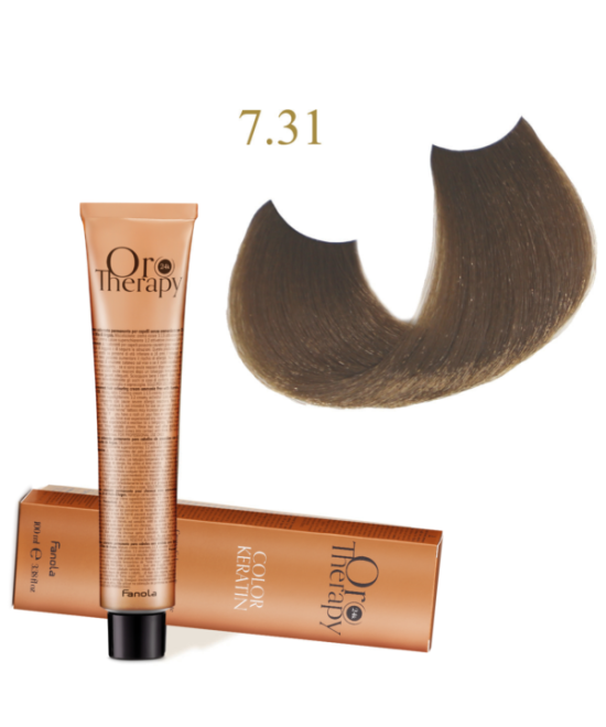 FANOLA OROTHERAPY  7.31 - BLONDE SANDY CRÈME COLORANTE PERMANENT SANS AMMONIAQUE 100 ML Produit pour cheveux