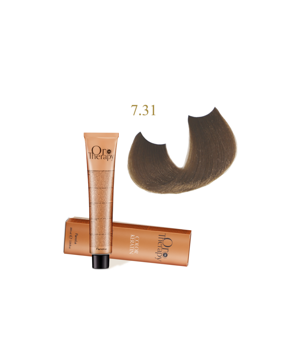 FANOLA OROTHERAPY  7.31 - BLONDE SANDY CRÈME COLORANTE PERMANENT SANS AMMONIAQUE 100 ML Produit pour cheveux