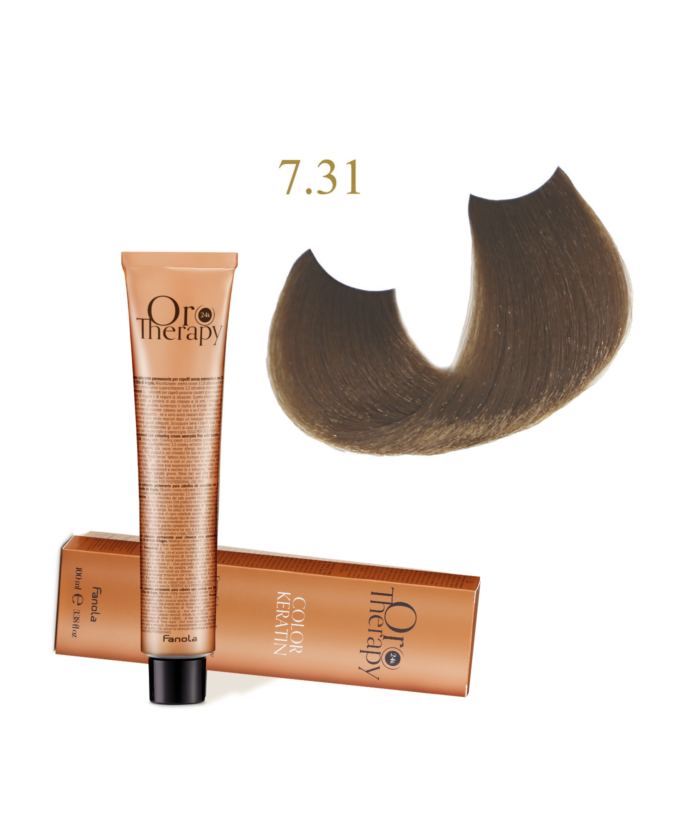 FANOLA OROTHERAPY  7.31 - BLONDE SANDY CRÈME COLORANTE PERMANENT SANS AMMONIAQUE 100 ML Produit pour cheveux