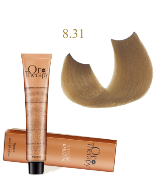 FANOLA OROTHERAPY  8.31 - LIGHT BLONDE SANDY CRÈME COLORANTE PERMANENT SANS AMMONIAQUE 100 ML Produit pour cheveux