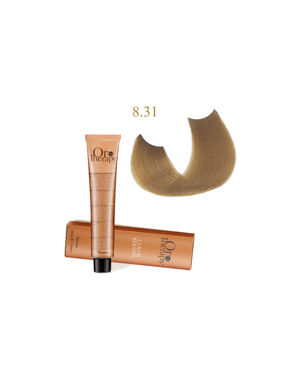 FANOLA OROTHERAPY  8.31 - LIGHT BLONDE SANDY CRÈME COLORANTE PERMANENT SANS AMMONIAQUE 100 ML Produit pour cheveux