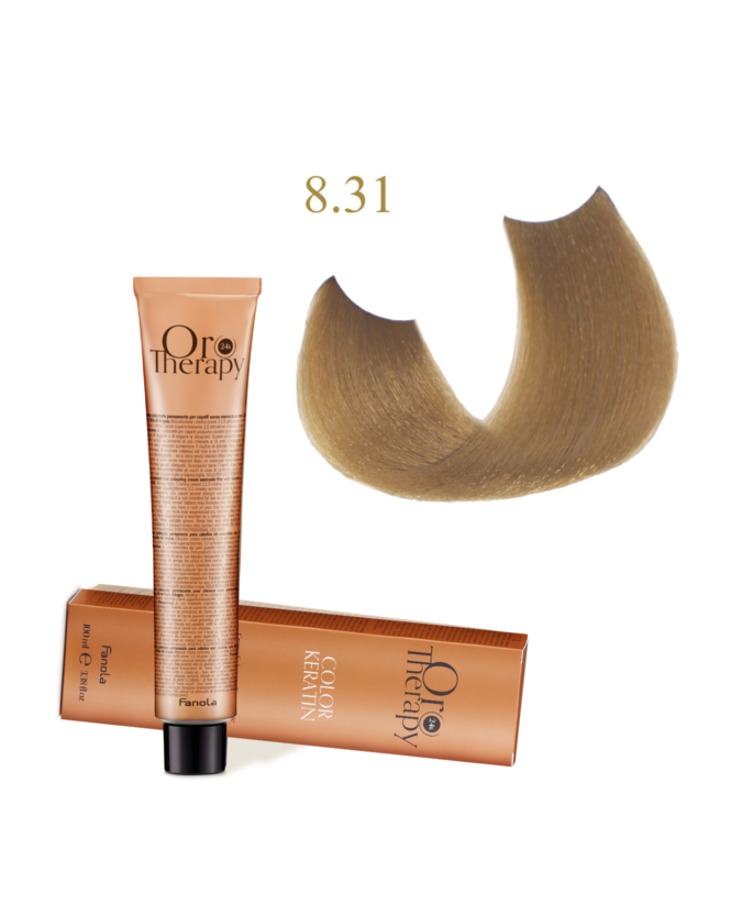FANOLA OROTHERAPY  8.31 - LIGHT BLONDE SANDY CRÈME COLORANTE PERMANENT SANS AMMONIAQUE 100 ML Produit pour cheveux