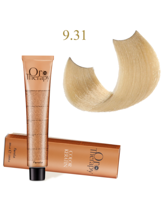 FANOLA OROTHERAPY  9.31 - VERY LIGHT BLONDE SANDY CRÈME COLORANTE PERMANENT SANS AMMONIAQUE 100 ML Produit pour cheveux