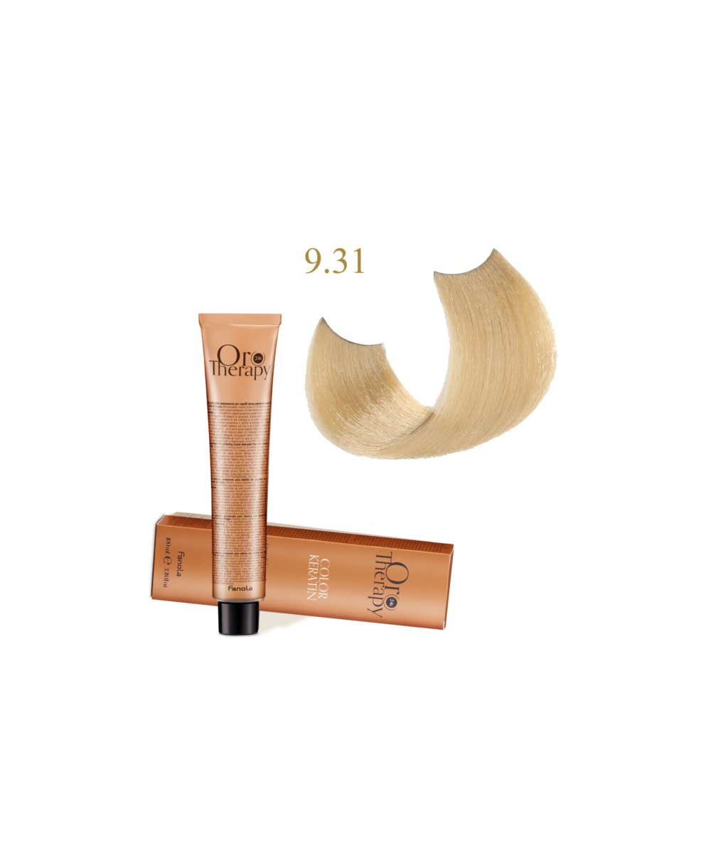 FANOLA OROTHERAPY  9.31 - VERY LIGHT BLONDE SANDY CRÈME COLORANTE PERMANENT SANS AMMONIAQUE 100 ML Produit pour cheveux