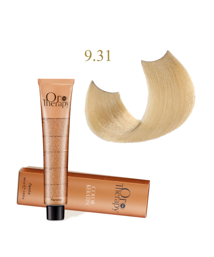FANOLA OROTHERAPY  9.31 - VERY LIGHT BLONDE SANDY CRÈME COLORANTE PERMANENT SANS AMMONIAQUE 100 ML Produit pour cheveux