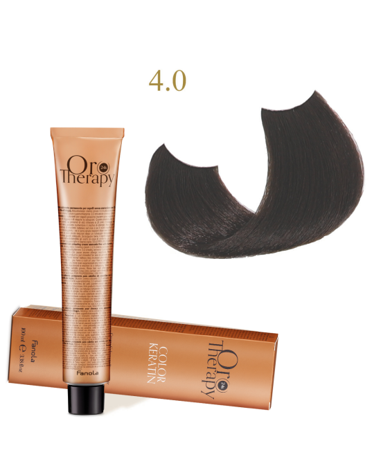 FANOLA OROTHERAPY  4.0- MEDIUM CHESNUT CRÈME COLORANTE PERMANENT SANS AMMONIAQUE 100 ML Produit pour cheveux