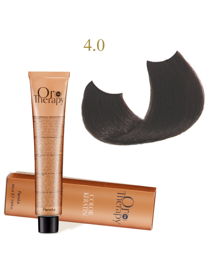 FANOLA OROTHERAPY  4.0- MEDIUM CHESNUT CRÈME COLORANTE PERMANENT SANS AMMONIAQUE 100 ML Produit pour cheveux