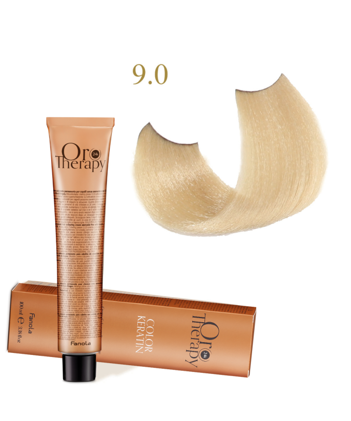 FANOLA OROTHERAPY  9.0 - VERY LIGHT BLONDE CRÈME COLORANTE PERMANENT SANS AMMONIAQUE 100 ML Produit pour cheveux