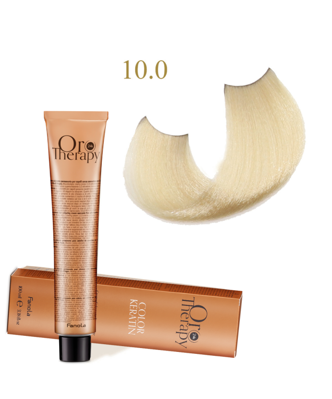 FANOLA OROTHERAPY  10.0 - BLONDE PLATINUM CRÈME COLORANTE PERMANENT SANS AMMONIAQUE 100 ML Produit pour cheveux