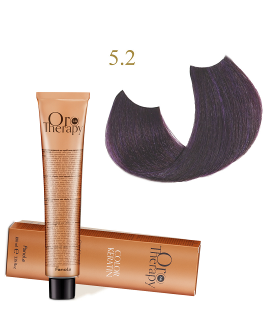 FANOLA OROTHERAPY  5.2 - LIGHT CHESTNUT VIOLET CRÈME COLORANTE PERMANENT SANS AMMONIAQUE 100 ML Produit pour cheveux