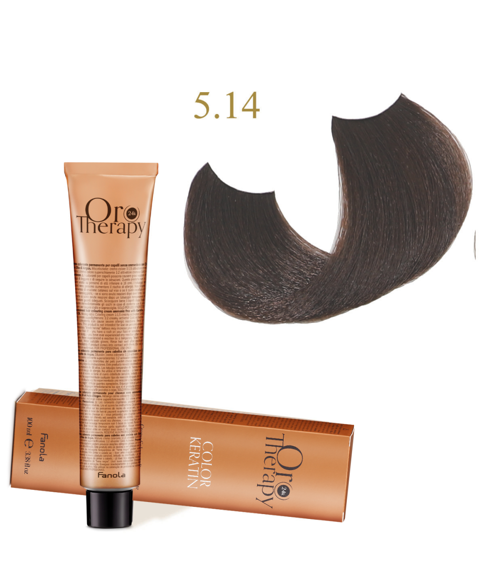 FANOLA OROTHERAPY  5.14 - EXTRA BITTER CHOCOLATE CRÈME COLORANTE PERMANENT SANS AMMONIAQUE 100 ML Produit pour cheveux