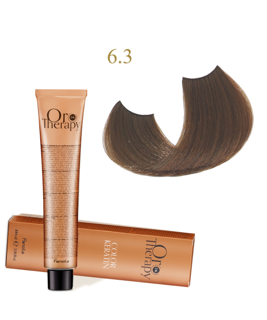 FANOLA OROTHERAPY  6.3 - DARK BLONDE GOLDEN CRÈME COLORANTE PERMANENT SANS AMMONIAQUE 100 ML Produit pour cheveux
