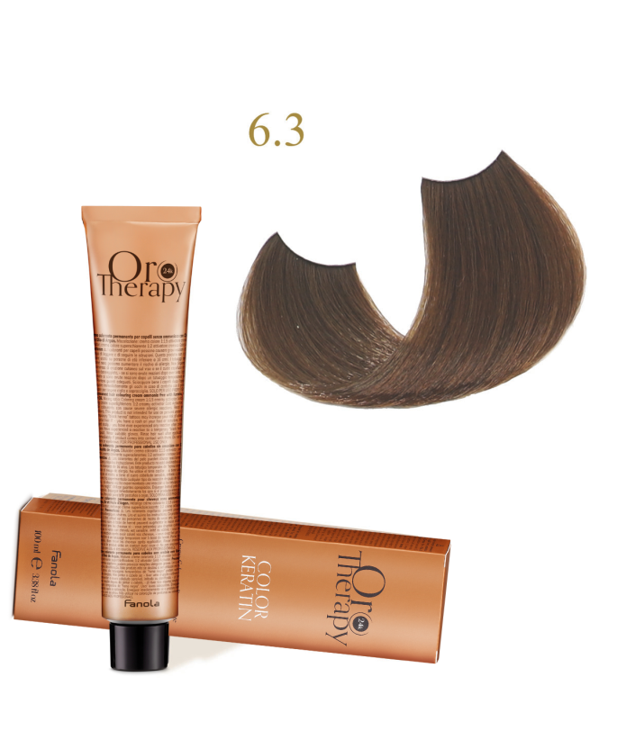 FANOLA OROTHERAPY  6.3 - DARK BLONDE GOLDEN CRÈME COLORANTE PERMANENT SANS AMMONIAQUE 100 ML Produit pour cheveux