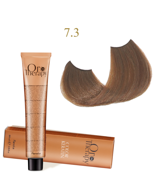 FANOLA OROTHERAPY  7.3 - MEDIUM BLONDE GOLDEN CRÈME COLORANTE PERMANENT SANS AMMONIAQUE 100 ML Produit pour cheveux