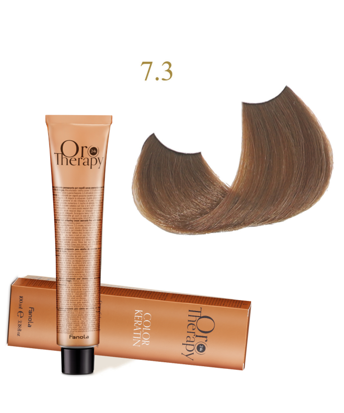 FANOLA OROTHERAPY  7.3 - MEDIUM BLONDE GOLDEN CRÈME COLORANTE PERMANENT SANS AMMONIAQUE 100 ML Produit pour cheveux