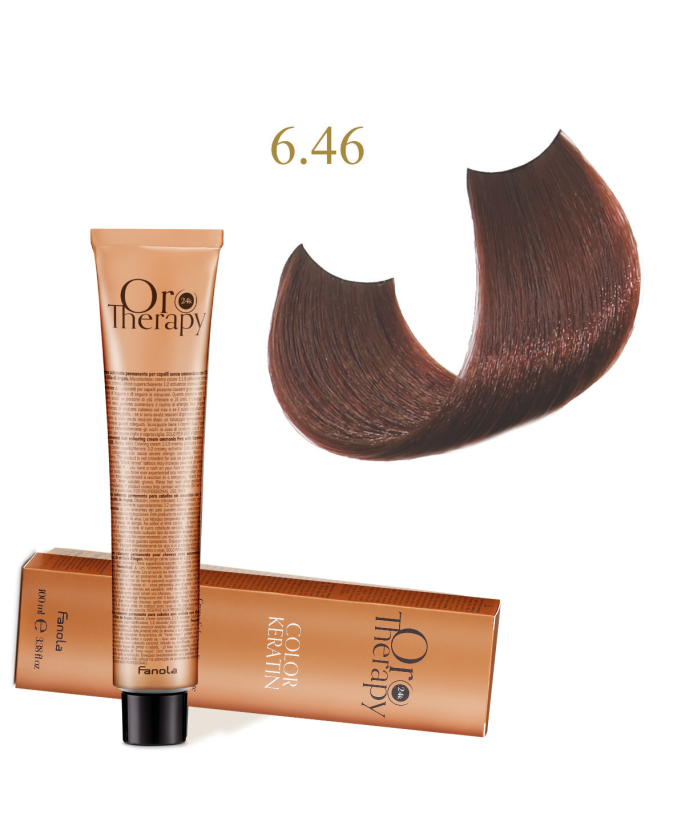 FANOLA OROTHERAPY  6.46 - DARK BLONDE COPPER RED CRÈME COLORANTE PERMANENT SANS AMMONIAQUE 100 ML Produit pour cheveux