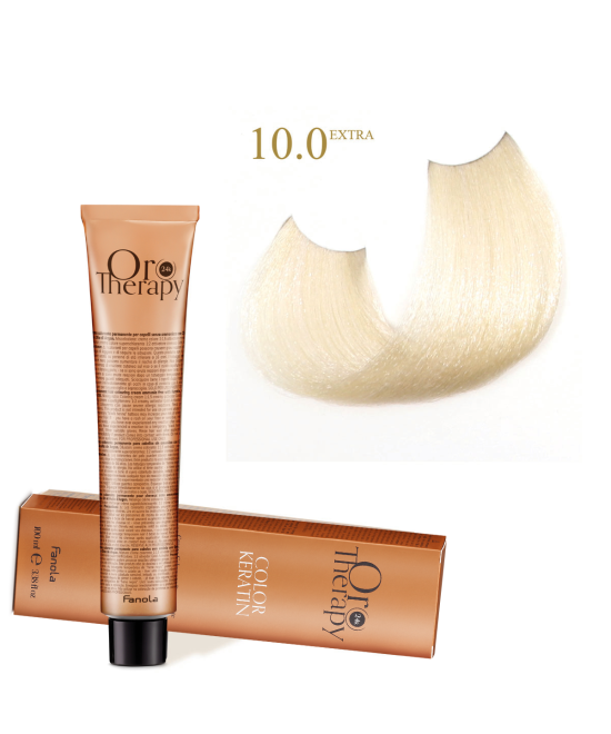 FANOLA OROTHERAPY  10.0 - BLONDE PLATINUM EXTRA CRÈME COLORANTE PERMANENT SANS AMMONIAQUE 100 ML Produit pour cheveux