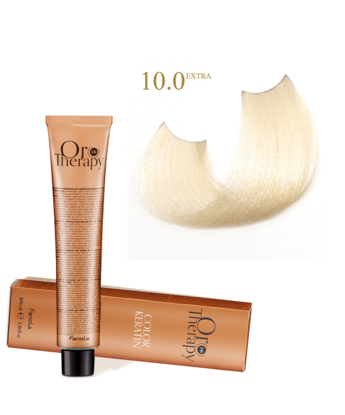 FANOLA OROTHERAPY  10.0 - BLONDE PLATINUM EXTRA CRÈME COLORANTE PERMANENT SANS AMMONIAQUE 100 ML Produit pour cheveux