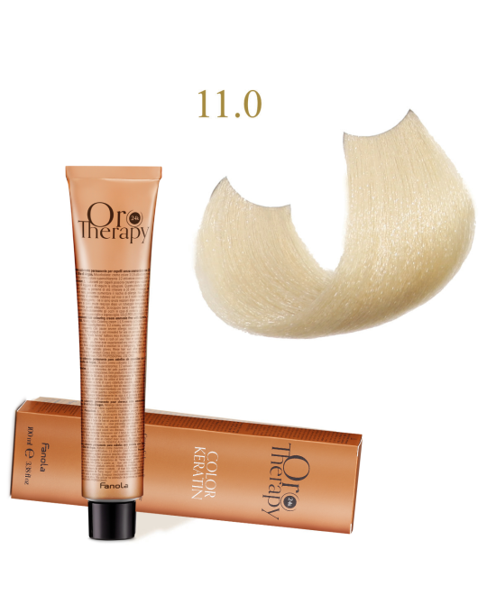 FANOLA OROTHERAPY  11.0 - SUPERLIGHT BLONDE PLATINUM CRÈME COLORANTE PERMANENT SANS AMMONIAQUE 100 ML Produit pour cheveux