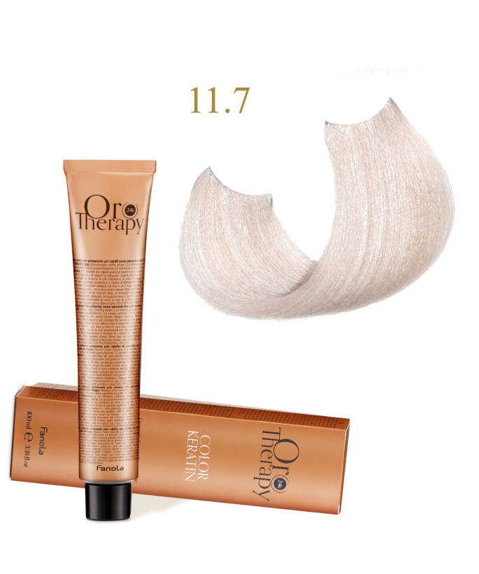 FANOLA OROTHERAPY  11.7 - SUPERLIGHT BLONDE PLATINUM IRIS CRÈME COLORANTE PERMANENT SANS AMMONIAQUE 100 ML Produit pour cheveux