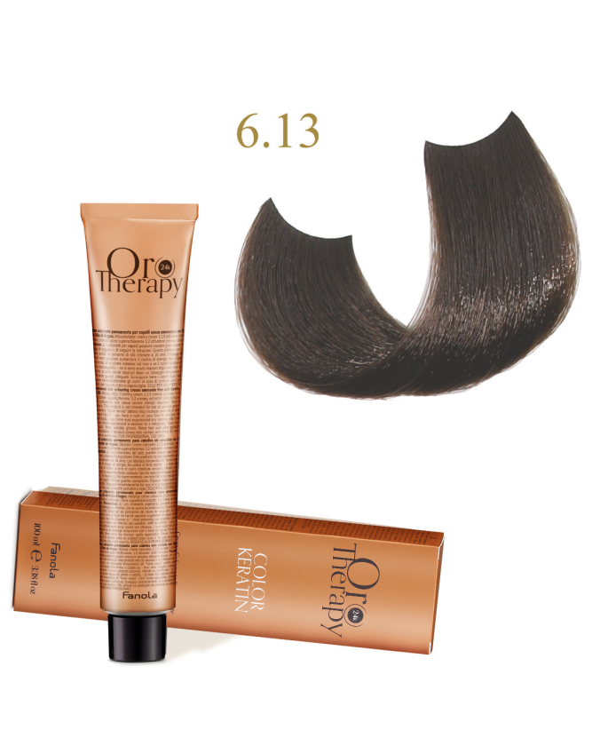 FANOLA OROTHERAPY  6.13 - DARK BLONDE BEIGE CRÈME COLORANTE PERMANENT SANS AMMONIAQUE 100 ML Produit pour cheveux