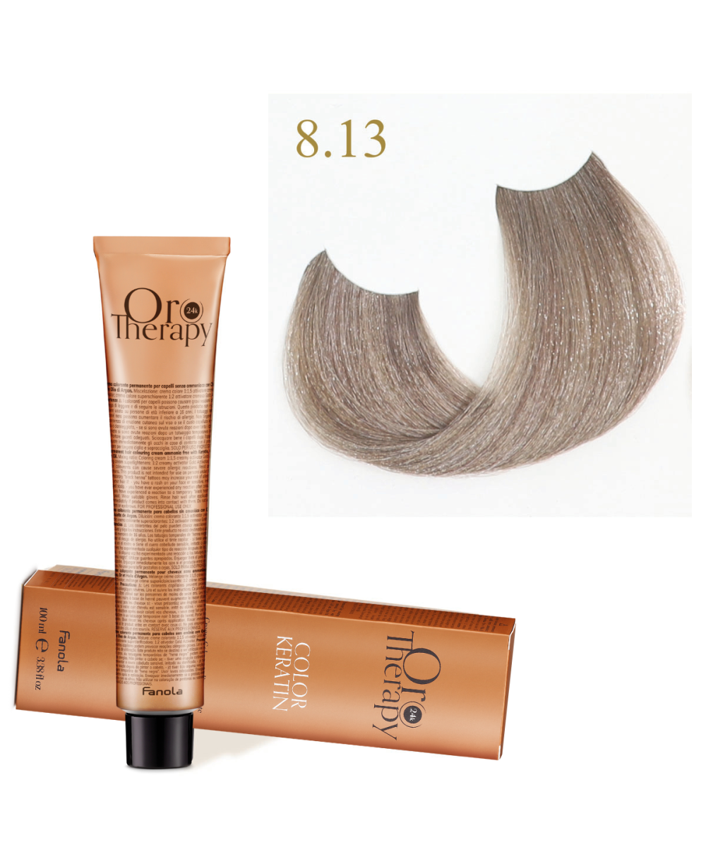 FANOLA OROTHERAPY  8.13 - LIGHT BLONDE BEIGE CRÈME COLORANTE PERMANENT SANS AMMONIAQUE 100 ML Produit pour cheveux