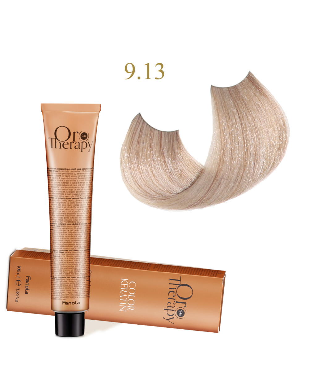 FANOLA OROTHERAPY  9.13 - VERY LIGHT BLONDE BEIGE CRÈME COLORANTE PERMANENT SANS AMMONIAQUE 100 ML Produit pour cheveux