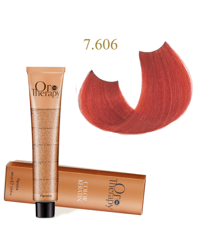 FANOLA OROTHERAPY  KERATIN ORO PURO 7.606 - CRÈME COLORANTE PERMANENT SANS AMMONIAQUE 100 ML Produit pour cheveux