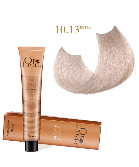 FANOLA OROTHERAPY  KERATIN ORO PURO 10.13 EXTRA - CRÈME COLORANTE PERMANENT SANS AMMONIAQUE 100 ML Produit pour cheveux
