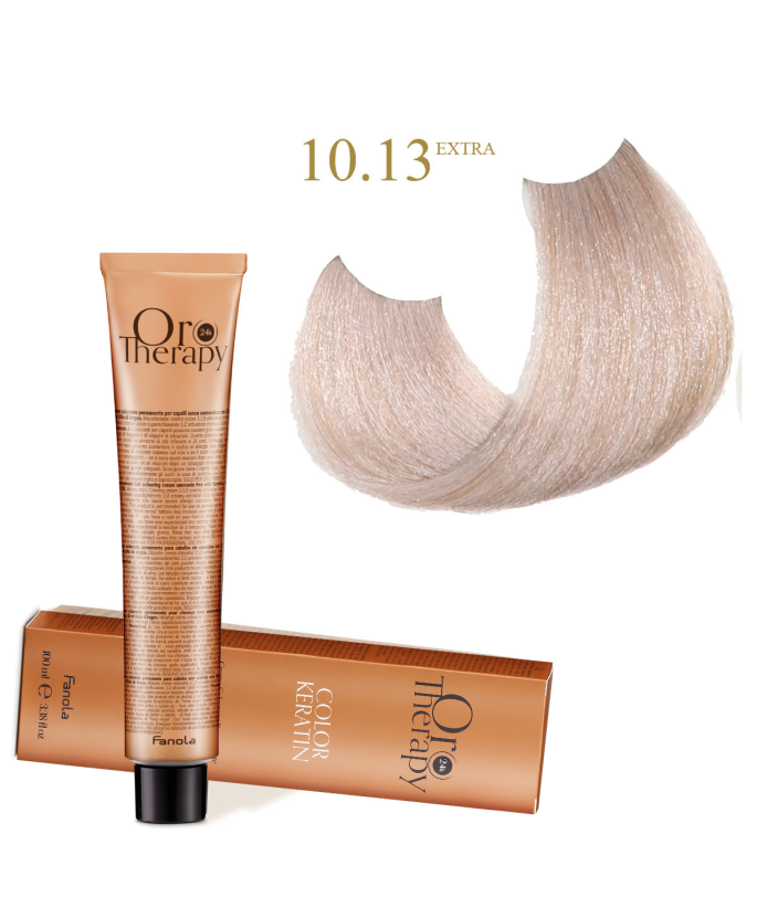 FANOLA OROTHERAPY  KERATIN ORO PURO 10.13 EXTRA - CRÈME COLORANTE PERMANENT SANS AMMONIAQUE 100 ML Produit pour cheveux