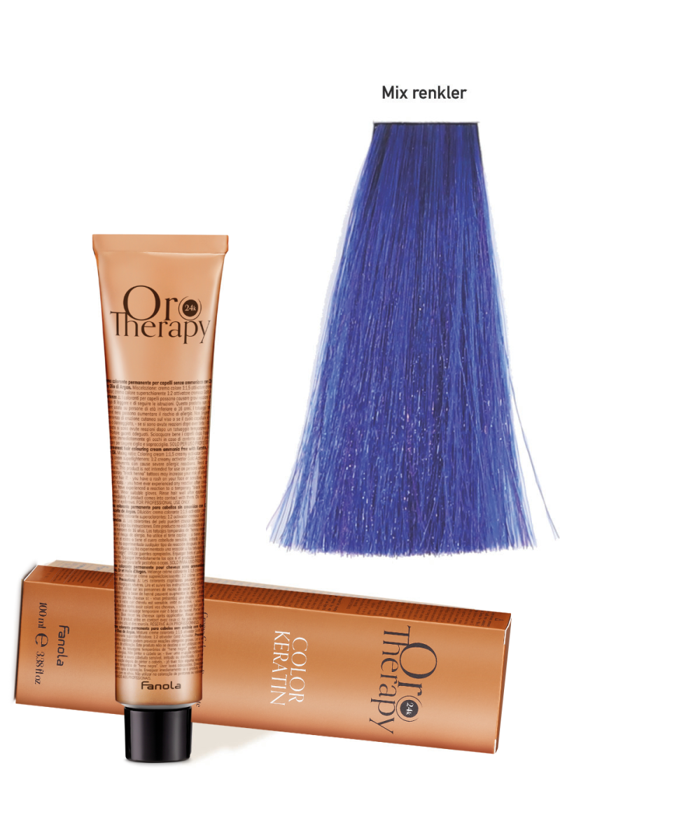 FANOLA OROTHERAPY  KERATIN ORO PURO BLEU - CRÈME COLORANTE PERMANENT SANS AMMONIAQUE 100 ML Produit pour cheveux