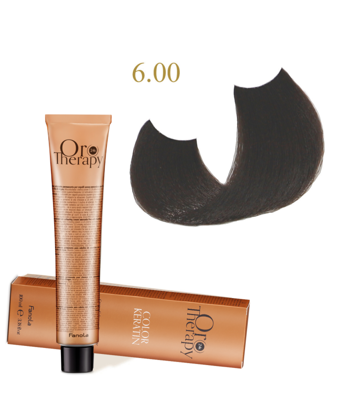 FANOLA OROTHERAPY  6.00 - INTENSE DARK BLONDE CRÈME COLORANTE PERMANENT SANS AMMONIAQUE 100 ML Produit pour cheveux